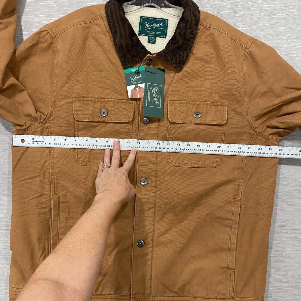 Woolrich Brown Corduroy Collar Sherpa-Lined Bomber Jacket - Picture 11 of 16